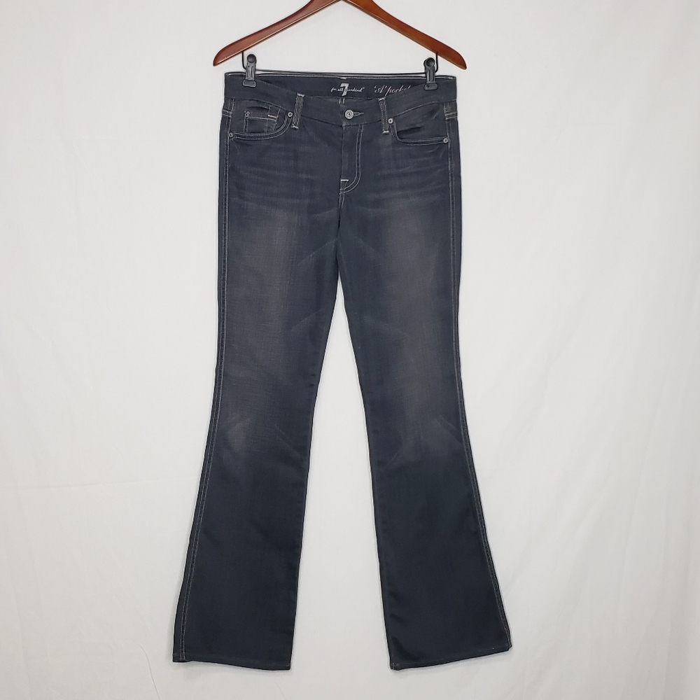 7 for all Mankind "A Pocket" Cotton Boot Cut Flare Jeans Size 29 Logo Hippie Y2K